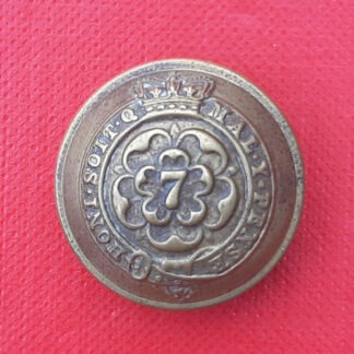 7th Regiment Of Foot (Royal Fusiliers) - Queen Victoria's Crown 25mm Gilding Metal Button.