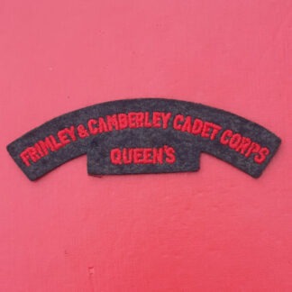 Frimley & Camberley Cadet Corps (Queen's) C.C.F - Woven Cloth Shoulder Title.