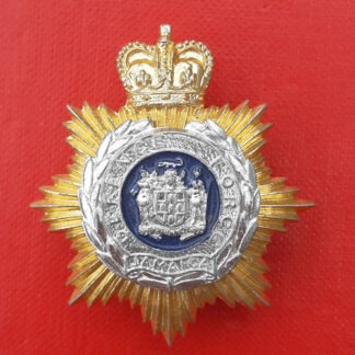 Jamaica Defence Force - Queen's Crown Gold & Silver Anodised Cap Badge.