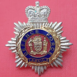 Jamaica Defence Force - Queen's Crown Bi Metal & Enamelled Cap Badge.