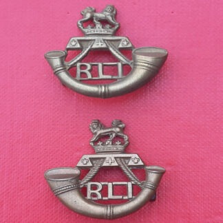 (South Africa) The Rand Light Infantry - Gilding Metal Collar Badges.