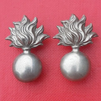 The Royal Artillery Volunteers - White Metal Collar Badges.