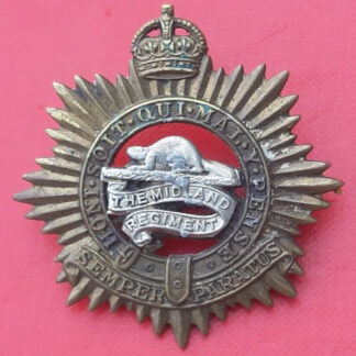 (Canada) The Midland Regiment - King's Crown Bi Metal Cap Badge.