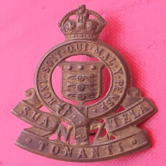 (New Zealand) The New Zealand Royal Army Ordnance Corps - King's Crown Gilding Metal Cap Badge.