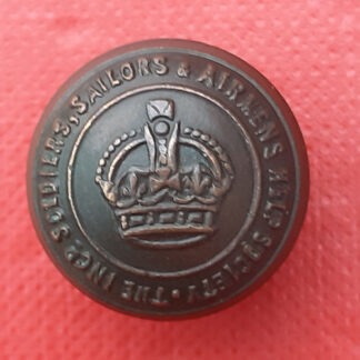 WW1 The Incorporated Soldiers Sailors & Airmens Help Society - King's Crown 18mm Lugged Bronzed Button.