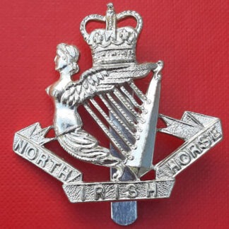 The North Irish Horse - Silver Anodised Cap Badge.