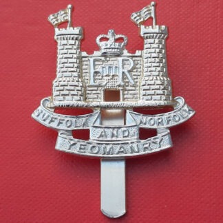 The Suffolk & Norfolk Yeomanry - Gold & Silver Anodised Cap Badge.