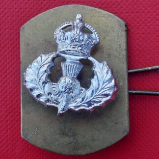 The Cameron Highlanders - King's Crown Silver Anodised Collar Badge.
