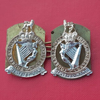 The Queen's Royal Irish Hussars - 1st Pattern Gold & Silver Anodised Collar Badges.