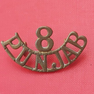 (India) The 8th Punjab Regiment - Gilding Metal Shoulder Title.
