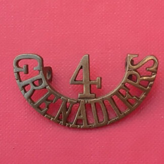 (India) The 4th Grenadiers - Gilding Metal Shoulder Title.