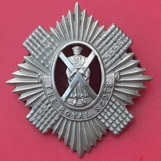The Royal Scots Territorials - White Metal Cap Badge.