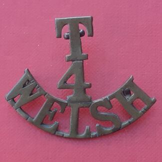 4th Territorial Battalion The Welsh Regiment - Gilding Metal Shoulder Title.