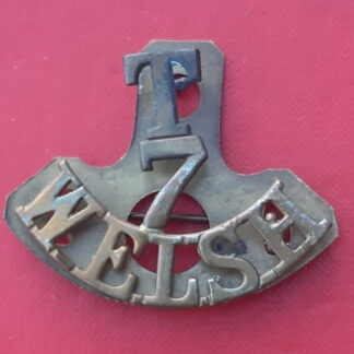 7th Territorial Battalion The Welsh Regiment (Cyclists) - Gilding Metal Shoulder Title.