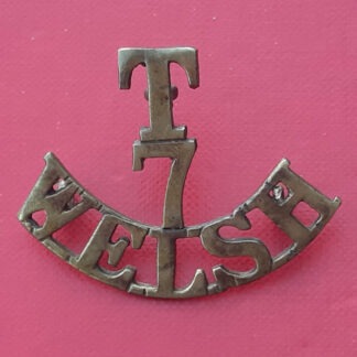 7th Territorial Battalion The Welsh Regiment (Cyclists) - Gilding Metal Shoulder Title.