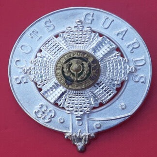 The Scots Guards - Pipe Major's Silver, Gilt & Enamelled Glengarry Badge.