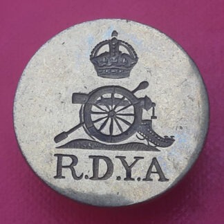 296th (Royal Devon Yeomanry Artillery) Field Regiment R.A (T.A) - King's Crown 26mm Brass Button.
