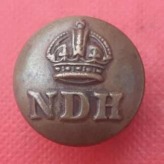 North Devon Hussars Yeomanry - King's Crown 16mm Brass Button.