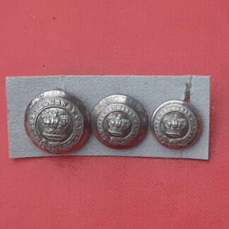 Hertfordshire Yeomanry Cavalry - Queen Victoria's Crown White Metal Buttons.