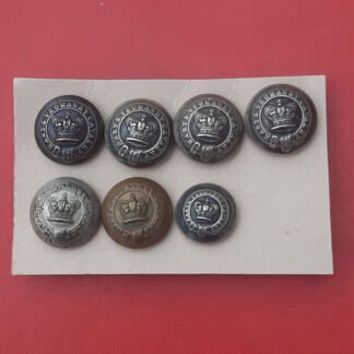 Hertfordshire Yeomanry Cavalry - Queen Victoria's Crown White Metal & Brass Buttons.