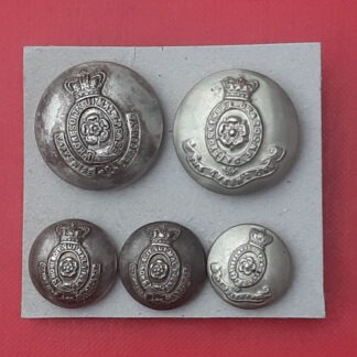 The Queen's Own Yorkshire Dragoons Yeomanry - Queen Victoria's Crown White Metal Buttons.