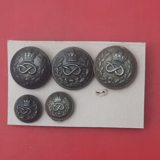 Staffordshire Rifle Volunteers - Queen Victoria's Crown & Kings Crown White Metal Buttons.