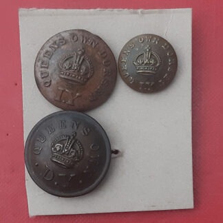 The Queen's Own Dorset Imperial Yeomanry - King's Crown Brass Buttons.