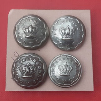 The Queen's Own Oxfordshire Hussars Yeomanry Cavalry - Queen Victoria's Crown White Metal Buttons.