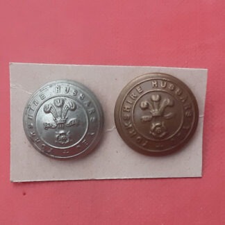 The Yorkshire Hussars Yeomanry - Brass & White Metal Buttons.