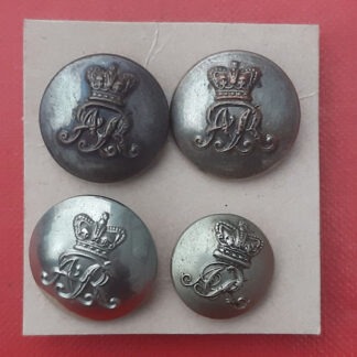 The Queen's Own Oxfordshire Hussars Yeomanry - Queen Victoria's Crown White Metal Buttons.