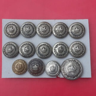 The North Somerset Yeomanry - King's & Queen's Crown Brass & White Metal Buttons.