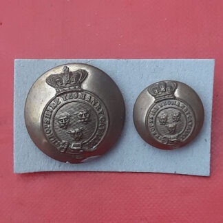 The Shropshire Yeomanry Cavalry - Queen Victoria's Crown Brass Buttons.