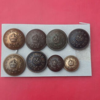 The Queen's Own Dorset Yeomanry - King's Crown Brass Buttons.