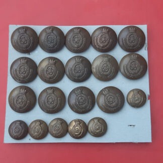 The Queen's Own Yorkshire Dragoons Yeomanry - Queen Victoria's Crown Brass Buttons.