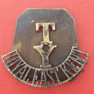 The Royal East Kent Territorial Yeomanry - Blackened Brass Shoulder Title.
