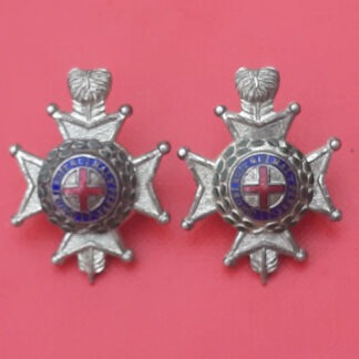 The Royal Sussex Regiment - Officer's Silver & Enamelled Collar Badges.