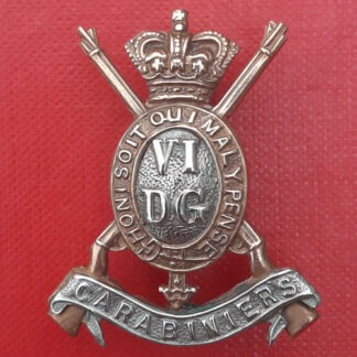 The 6th Dragoon Guards ( Carabiniers) - Queen Victoria's Crown Bi Metal Cap Badge.