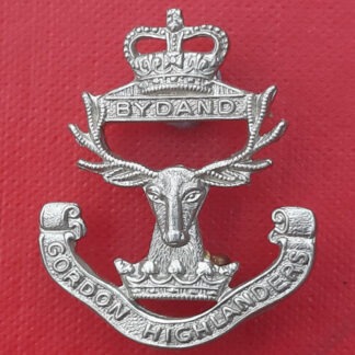 The Gordon Highlanders - Queen's Crown White Metal Sporran Badge.
