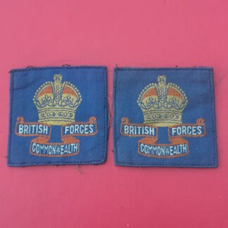 Brititish Commonwealth Occupation Forces - King's Crown Pair Of Cloth Formation Badges.
