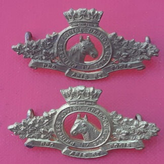 (Canada) 4th Princess Louise Dragoon Guards - Gilding Metal Collar Badges.