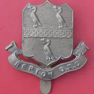 Repton College O.T.C - Gilding Metal Cap Badge.