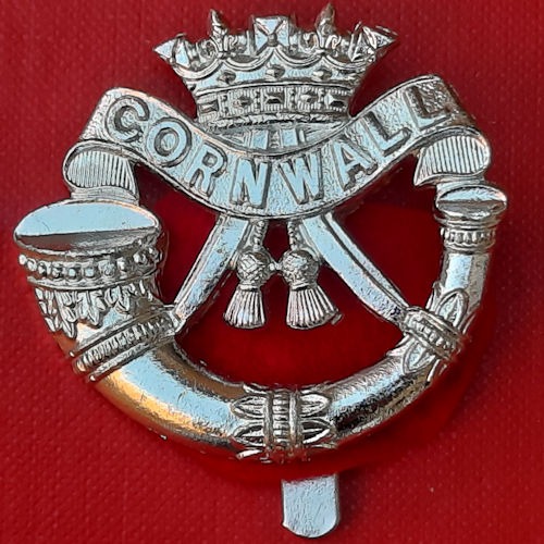 The Duke Of Cornwall's Light Infantry - Silver Anodised Cap Badge.