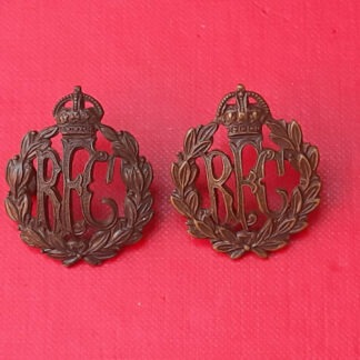 The Royal Flying Corps - Officer's Bronzed Collar Badges.