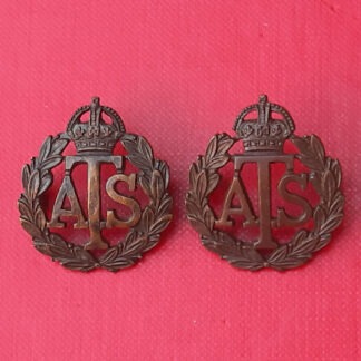 The Auxiliary Territorial Service - Officer's Bronzed Collar Badges.