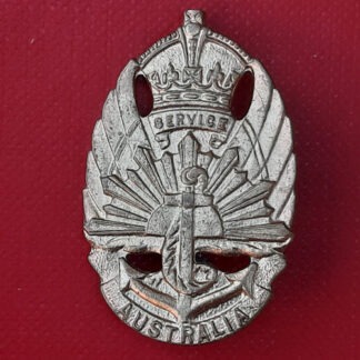 (Australia) WW2 Australian General Service - King's Crown Gilt Metal Numbered Badge.