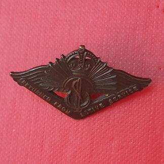 (Australia) Australian Returned From Active Service - King's Crown Bronzed Numbered Badge.