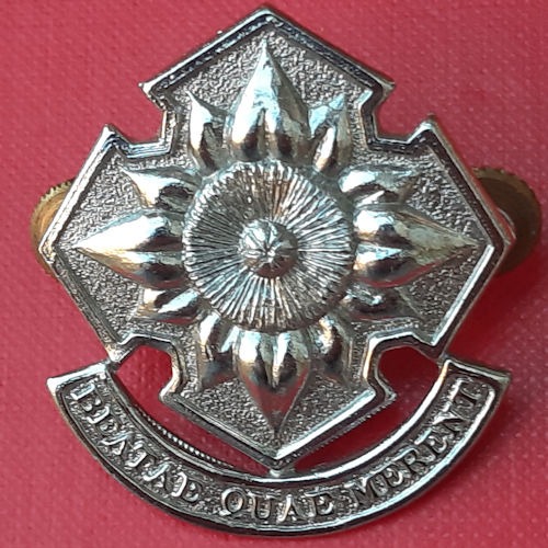 (South Africa) South African Women's College - White Metal Cap Badge.