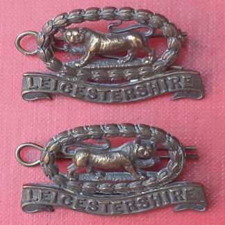 The Leicestershire Regiment - Gilding Metal Collar Badges.