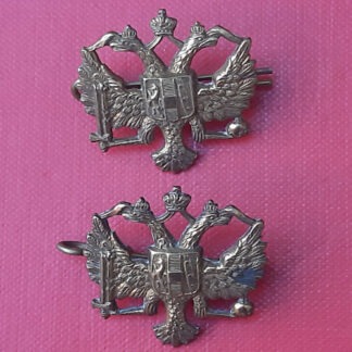 The King's Dragoon Guards - Gilding Metal Collar Badges.