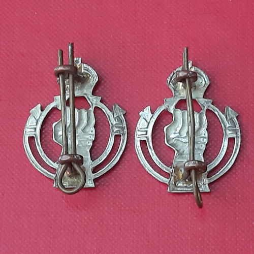 The Royal Armoured Corps - King's Crown White Metal Collar Badges. - Image 2